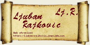 Ljuban Rajković vizit kartica